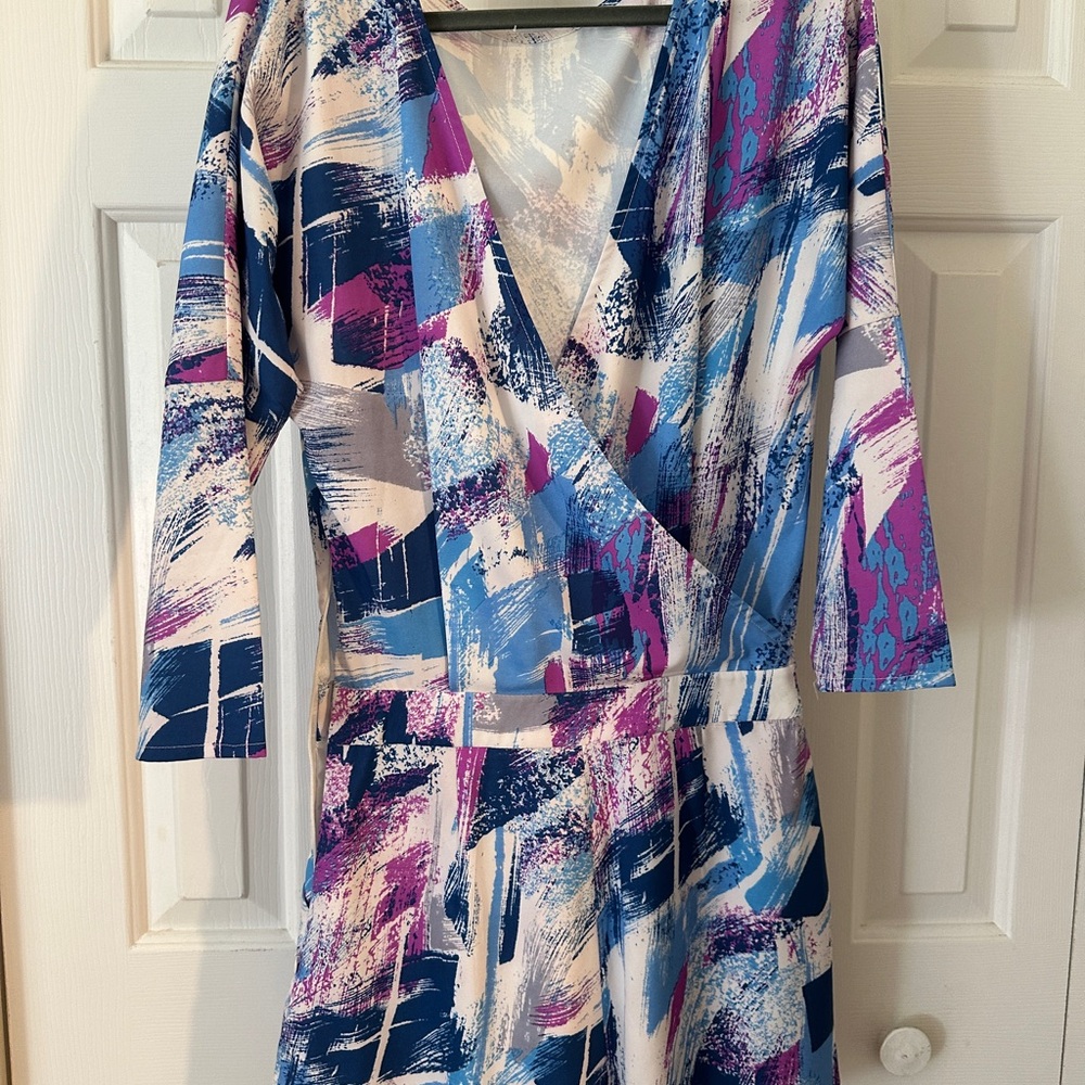 Colorful Abstract Print Women's Dress/Romper